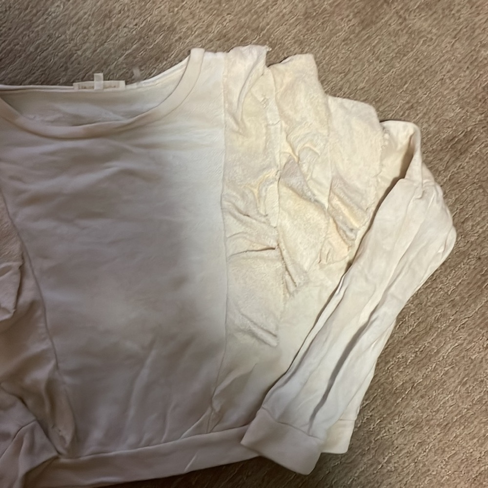 LoveShackFancy Ruffled Cropped Sweatshirt - Picture 3 of 5